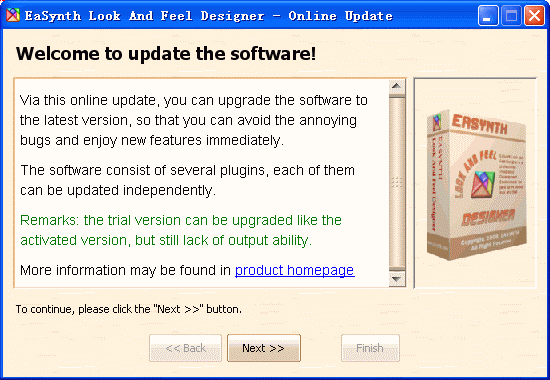 EaSynth L&F Designer Update Wizard